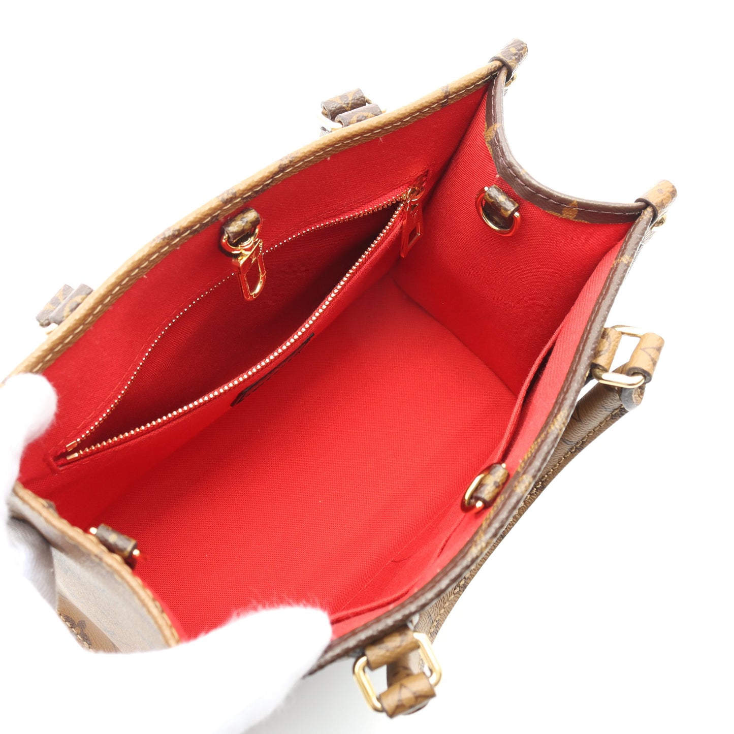 オンザゴーPM モノグラムリバース ハンドバッグ PVC ブラウン ベージュ 2WAY ルイヴィトン バッグ LOUIS VUITTON