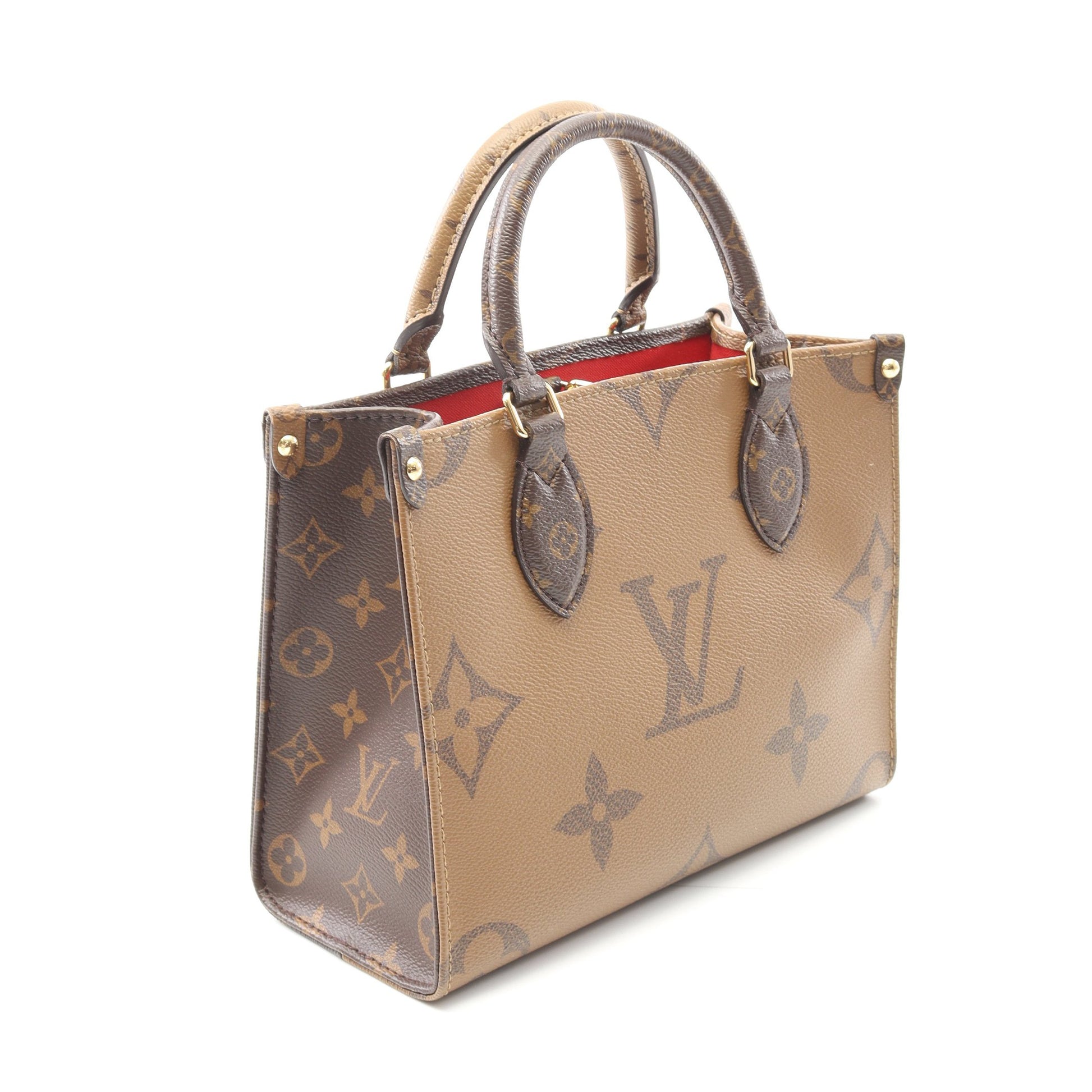 オンザゴーPM モノグラムリバース ハンドバッグ PVC ブラウン ベージュ 2WAY ルイヴィトン バッグ LOUIS VUITTON