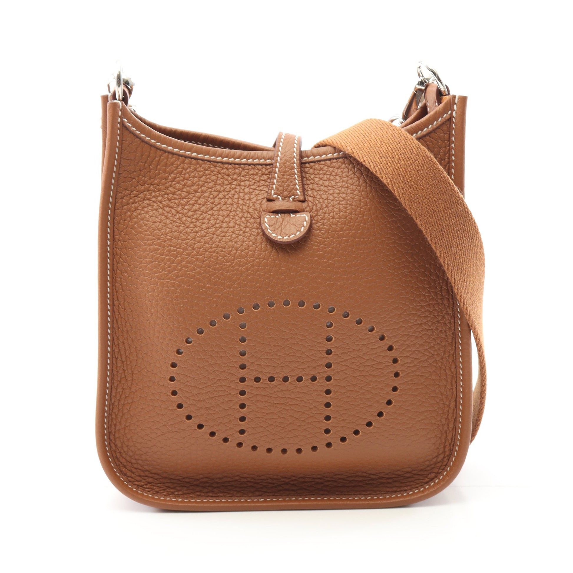 エヴリンTPM アマゾン ゴールド ショルダーバッグ トリヨンクレマンス ライトブラウン シルバー金具 W刻印 エルメス バッグ HERMES