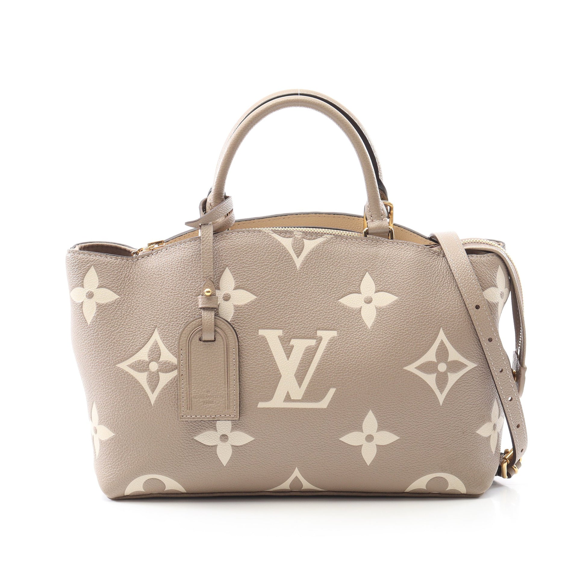 プティ パレPM モノグラムアンプラント トゥルトレール クレーム ハンドバッグ レザー グレーベージュ 2WAY ルイヴィトン バッグ LOUIS VUITTON