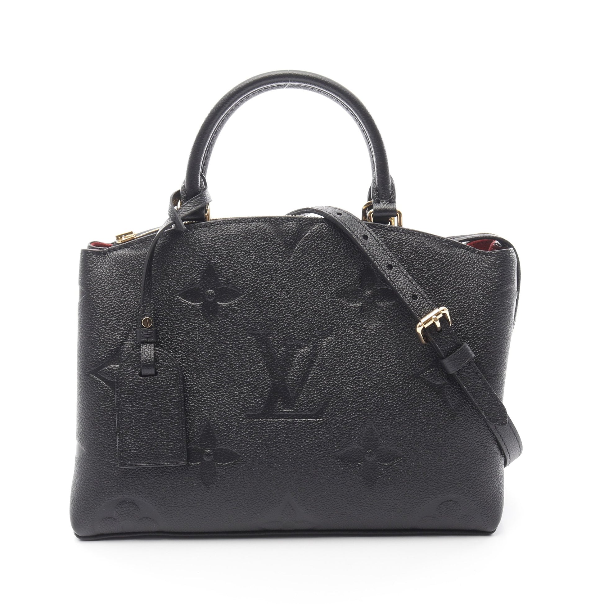 プティ パレPM モノグラムアンプラント ハンドバッグ レザー ブラック 2WAY ルイヴィトン バッグ LOUIS VUITTON