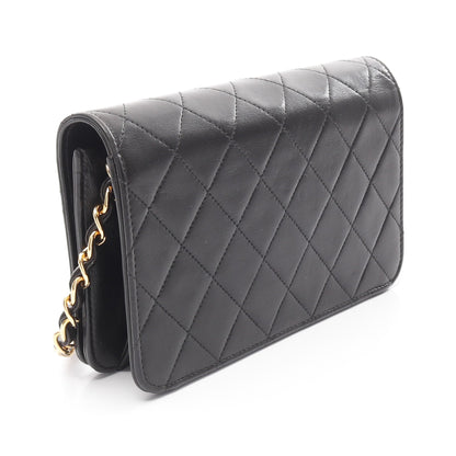 ミニマトラッセ フルフラップ チェーンショルダーバッグ ラムスキン ブラック ゴールド金具 シャネル バッグ CHANEL