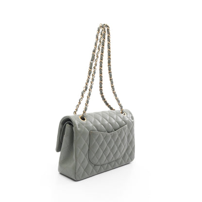 マトラッセ Wフラップ Wチェーンショルダーバッグ キャビアスキン ライトグリーン ゴールド金具 シャネル バッグ CHANEL