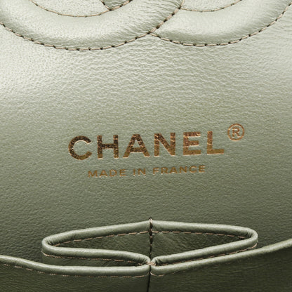 マトラッセ Wフラップ Wチェーンショルダーバッグ キャビアスキン ライトグリーン ゴールド金具 シャネル バッグ CHANEL