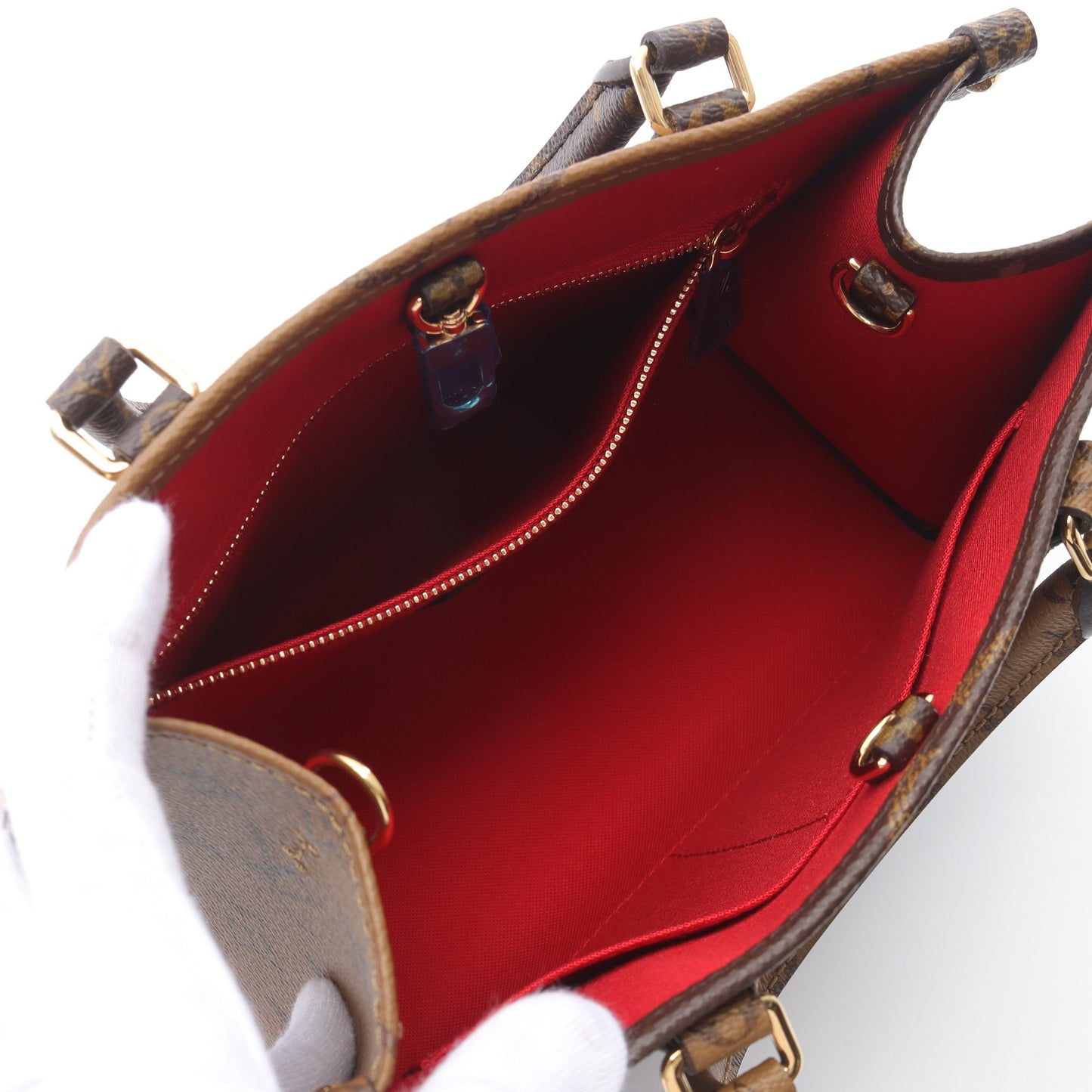 オンザゴーPM モノグラムリバース ハンドバッグ PVC ブラウン ベージュ 2WAY ルイヴィトン バッグ LOUIS VUITTON
