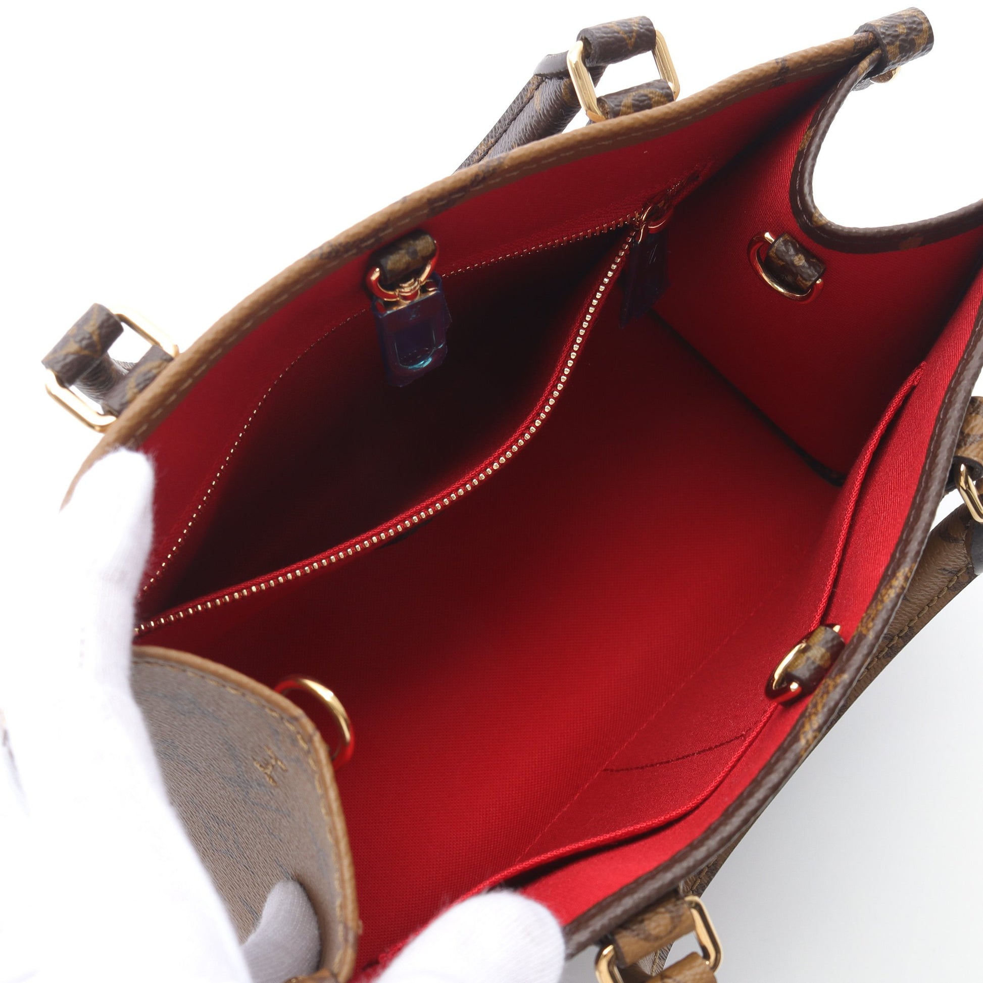 オンザゴーPM モノグラムリバース ハンドバッグ PVC ブラウン ベージュ 2WAY ルイヴィトン バッグ LOUIS VUITTON