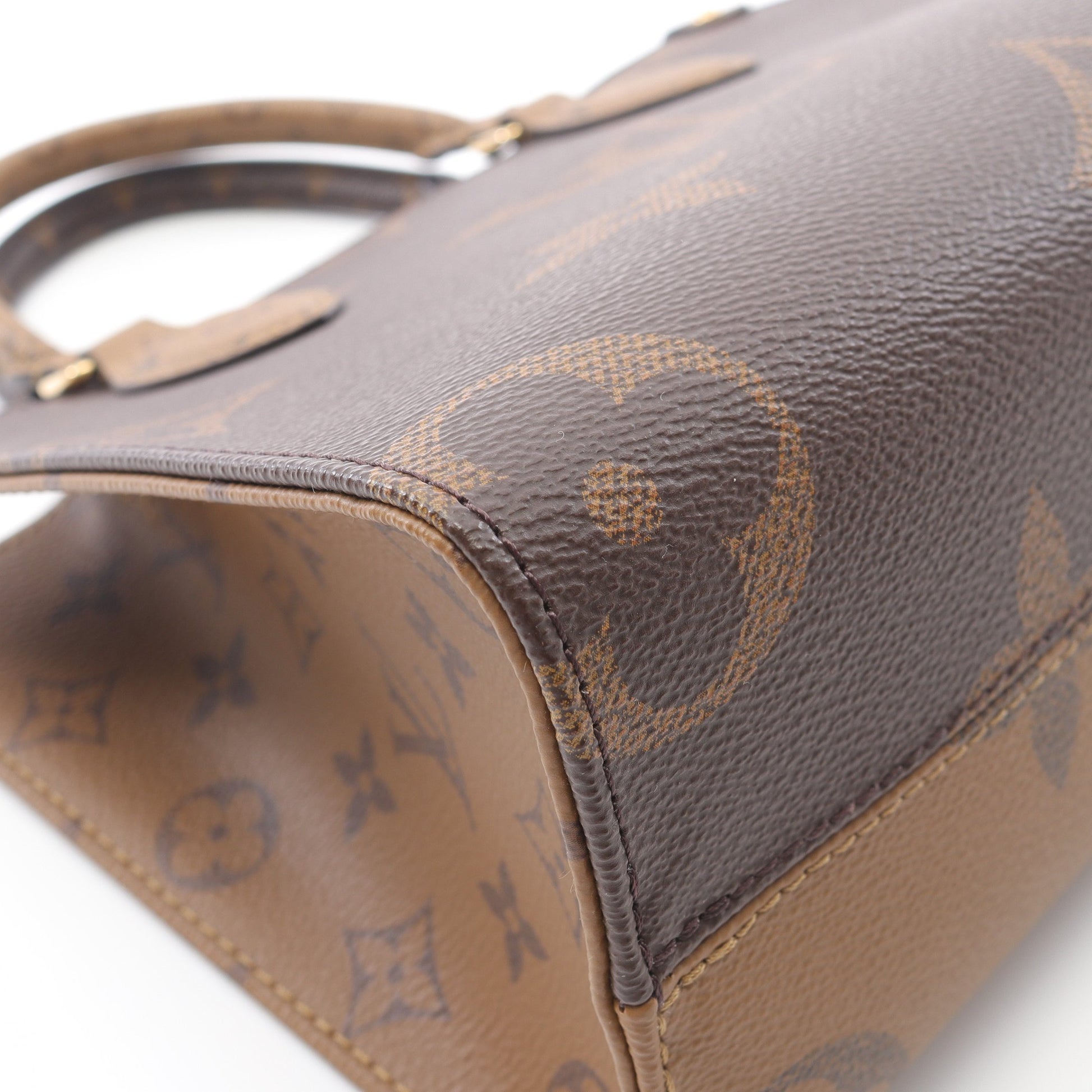 オンザゴーPM モノグラムリバース ハンドバッグ PVC ブラウン ベージュ 2WAY ルイヴィトン バッグ LOUIS VUITTON