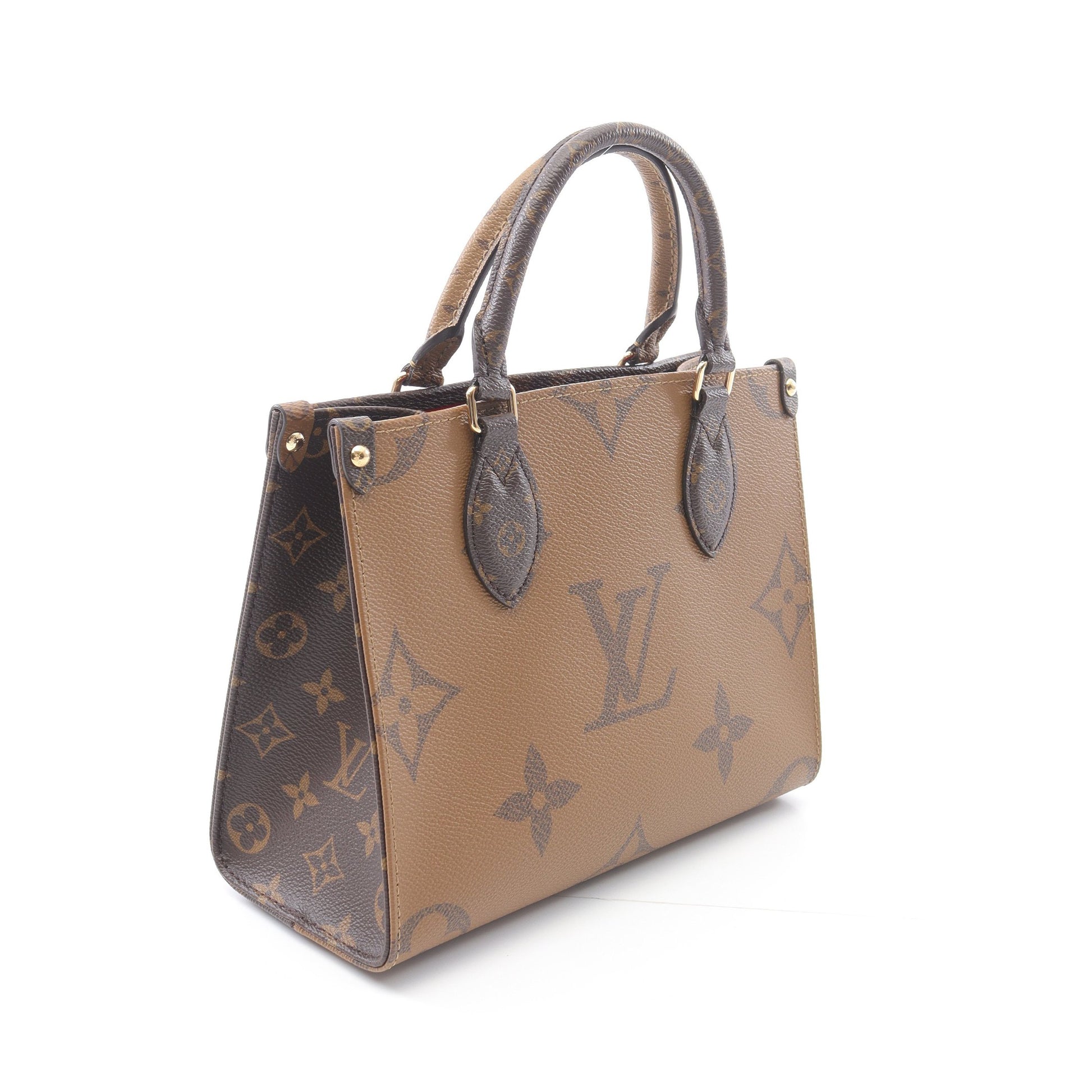 オンザゴーPM モノグラムリバース ハンドバッグ PVC ブラウン ベージュ 2WAY ルイヴィトン バッグ LOUIS VUITTON