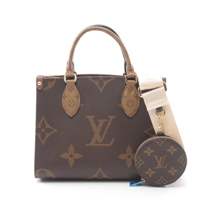 オンザゴーPM モノグラムリバース ハンドバッグ PVC ブラウン ベージュ 2WAY ルイヴィトン バッグ LOUIS VUITTON