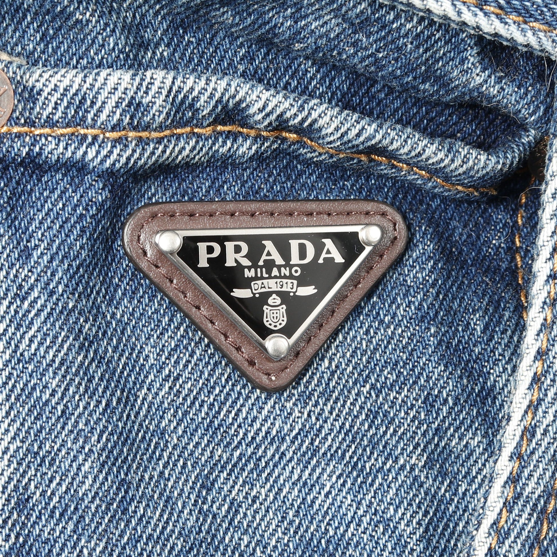デニム ジャンプスーツ オールインワン コットン ブルー プラダ ワンピース PRADA