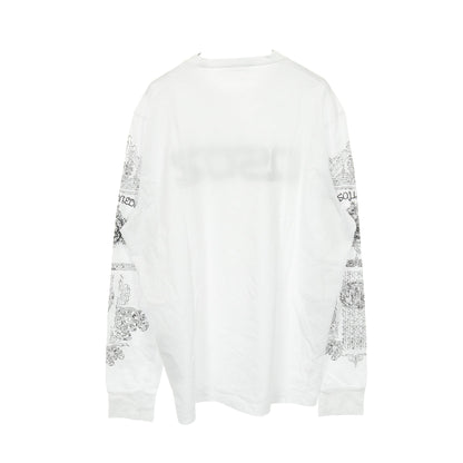 ロゴプリント 長袖Tシャツ コットン ホワイト ブラック ディースクエアード トップス DSQUARED2