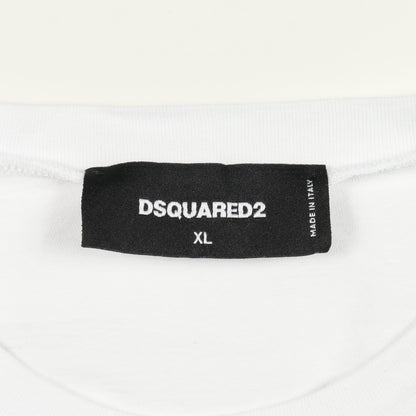 ロゴプリント 長袖Tシャツ コットン ホワイト ブラック ディースクエアード トップス DSQUARED2
