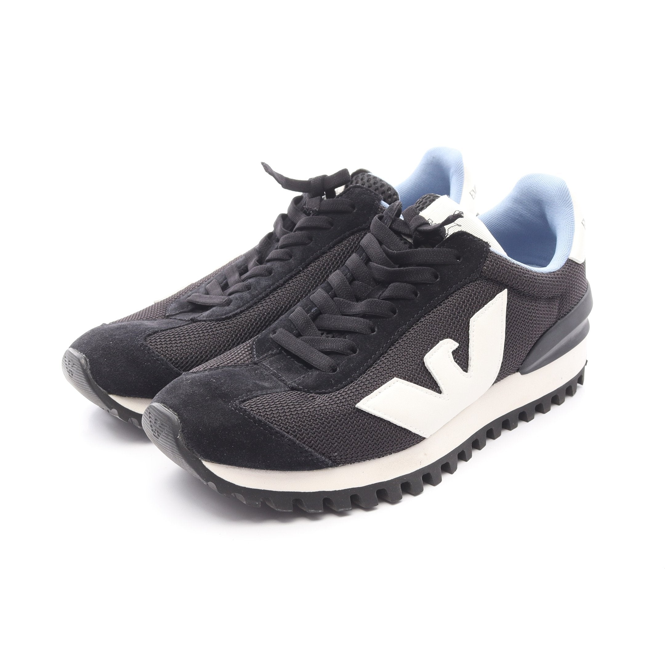 スニーカー ファブリック スエード ブラック ホワイト エンポリオ