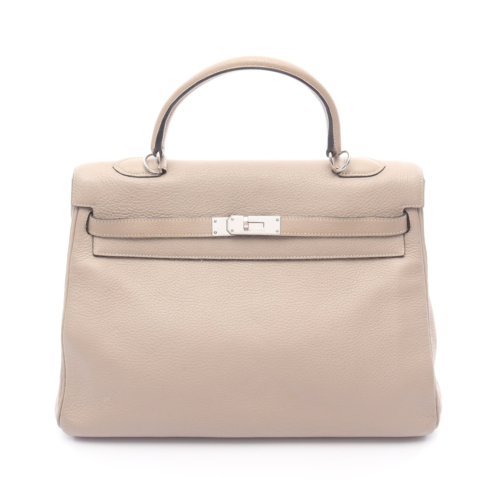 ケリー35 ハンドバッグ トゴ グレーベージュ シルバー金具 内縫い 2WAY □F刻印 エルメス バッグ HERMES