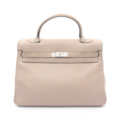 ケリー35 ハンドバッグ トゴ グレーベージュ シルバー金具 内縫い 2WAY □F刻印 エルメス バッグ HERMES