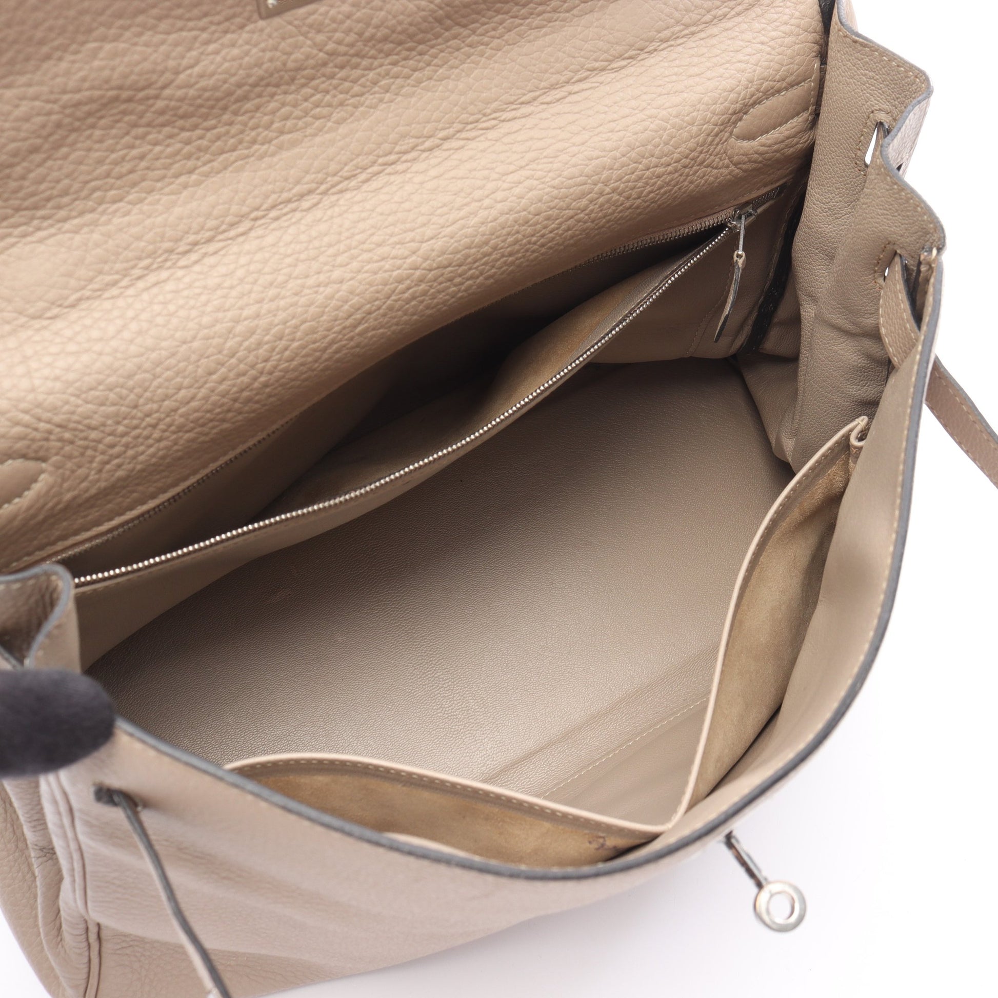 ケリー35 ハンドバッグ トゴ グレーベージュ シルバー金具 内縫い 2WAY □F刻印 エルメス バッグ HERMES
