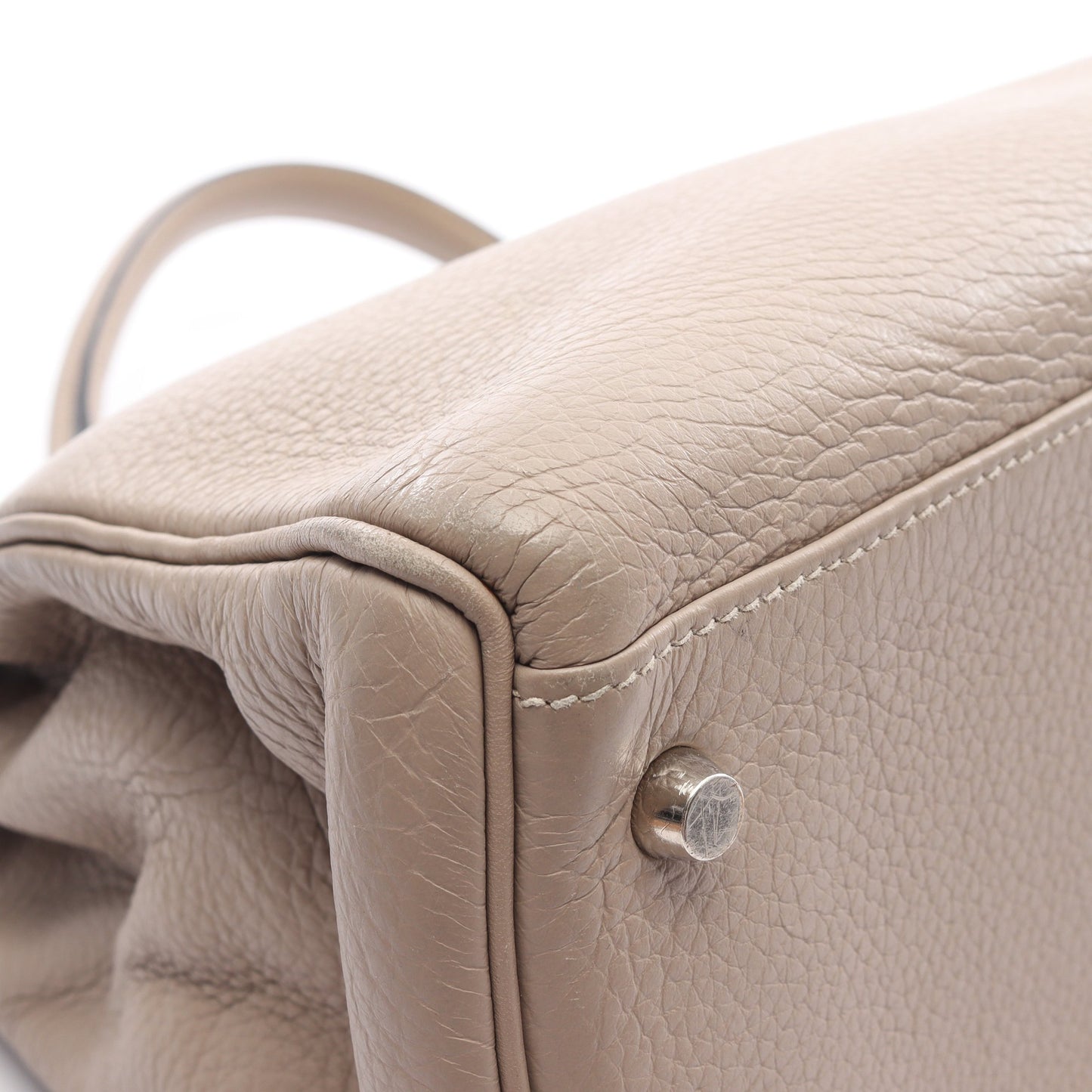 ケリー35 ハンドバッグ トゴ グレーベージュ シルバー金具 内縫い 2WAY □F刻印 エルメス バッグ HERMES