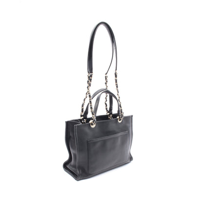 ココマーク チェーンショルダーバッグ レザー ブラック ゴールド金具 2WAY シャネル バッグ CHANEL