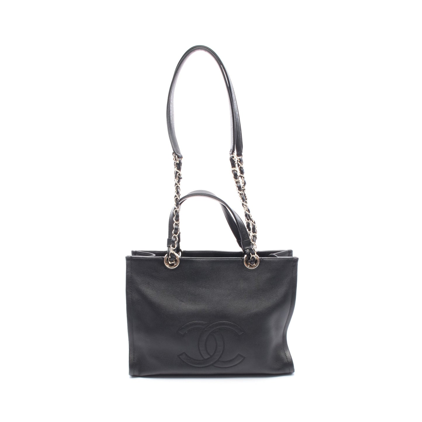 ココマーク チェーンショルダーバッグ レザー ブラック ゴールド金具 2WAY シャネル バッグ CHANEL