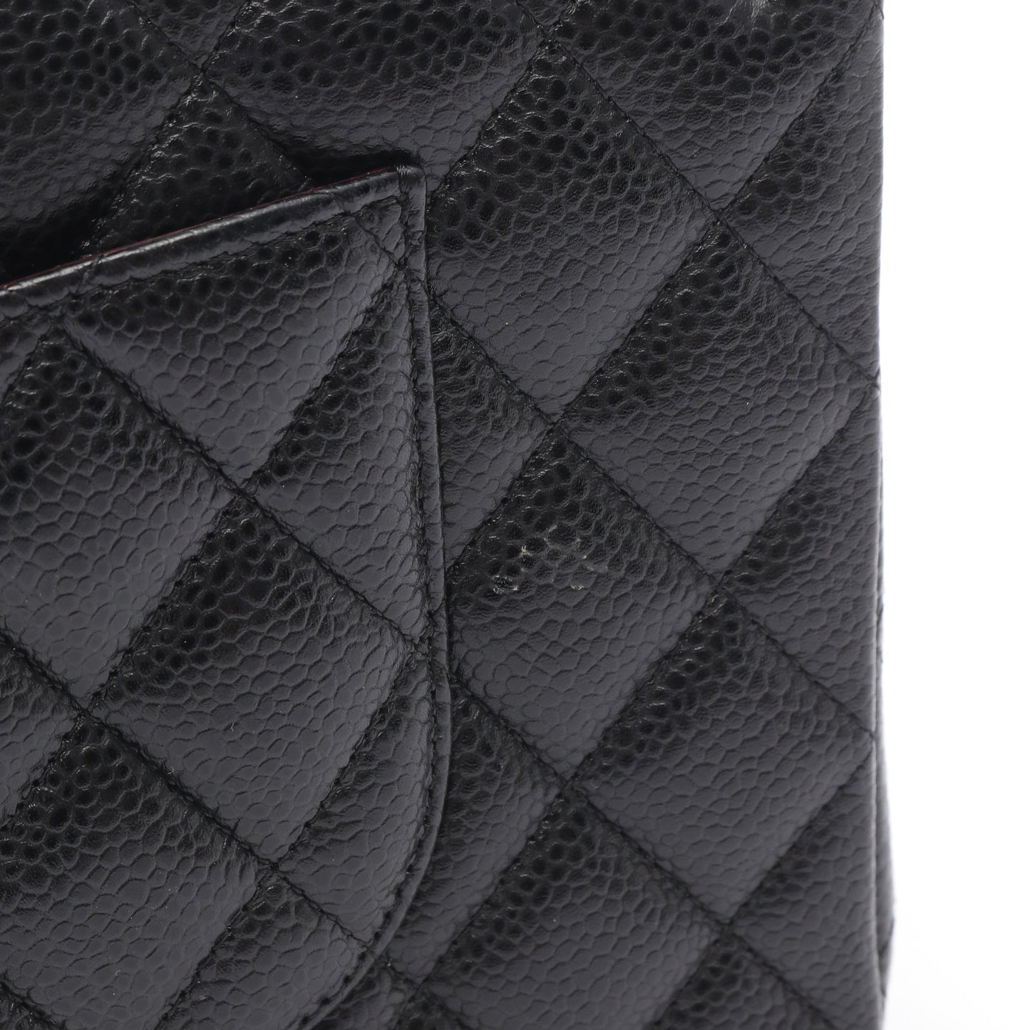 マトラッセ Wフラップ Wチェーンショルダーバッグ キャビアスキン ブラック シルバー金具 シャネル バッグ CHANEL
