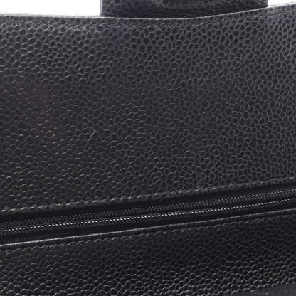 マトラッセ Wフラップ Wチェーンショルダーバッグ キャビアスキン ブラック シルバー金具 シャネル バッグ CHANEL