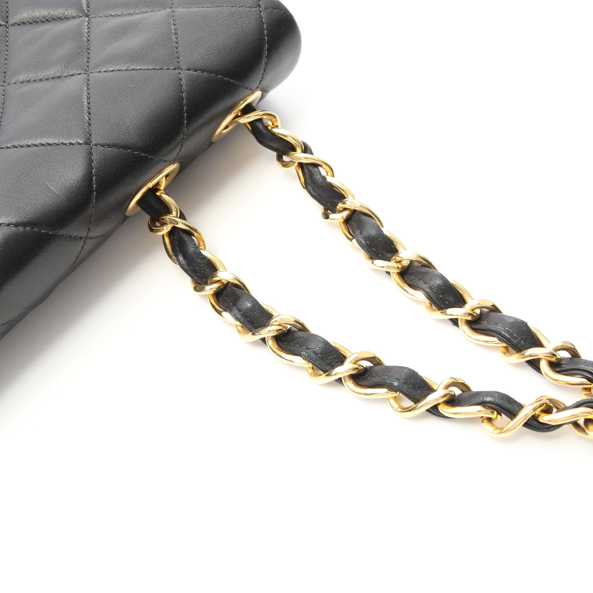 デカマトラッセ34 Wチェーンショルダーバッグ ラムスキン ブラック ゴールド金具 シャネル バッグ CHANEL
