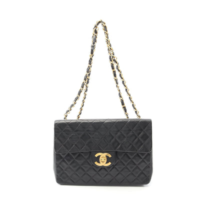 デカマトラッセ34 Wチェーンショルダーバッグ ラムスキン ブラック ゴールド金具 シャネル バッグ CHANEL