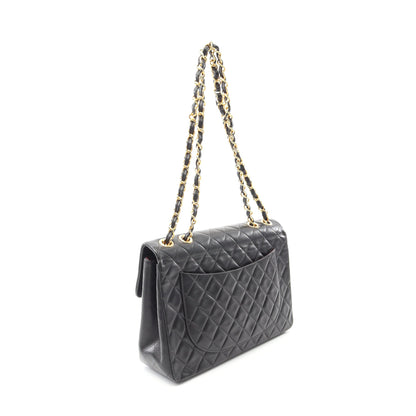 デカマトラッセ34 Wチェーンショルダーバッグ ラムスキン ブラック ゴールド金具 シャネル バッグ CHANEL