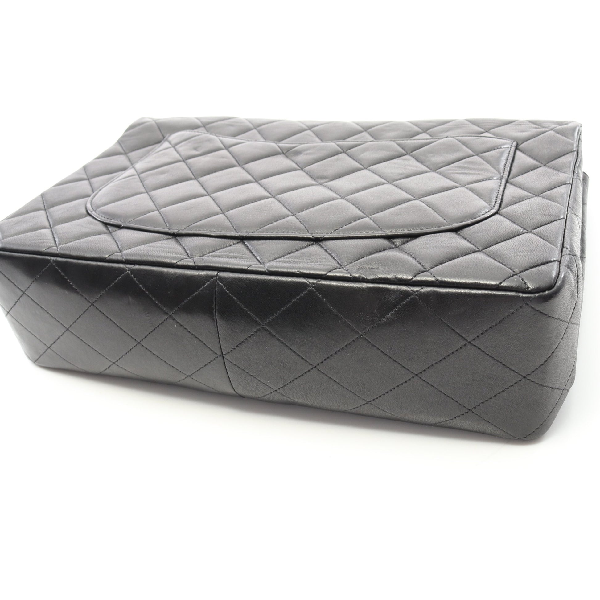 デカマトラッセ 30 シングルフラップ Wチェーンショルダーバッグ ラムスキン ブラック ゴールド金具 シャネル バッグ CHANEL