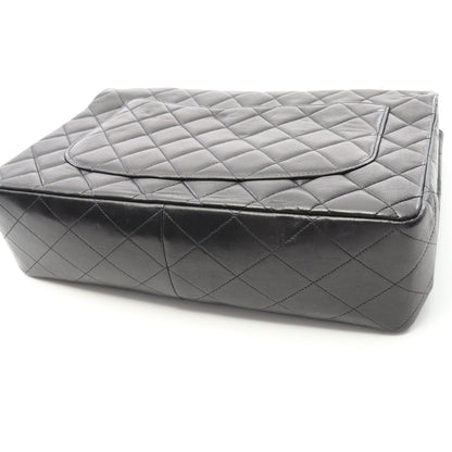 デカマトラッセ 30 シングルフラップ Wチェーンショルダーバッグ ラムスキン ブラック ゴールド金具 シャネル バッグ CHANEL