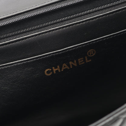 デカマトラッセ 30 シングルフラップ Wチェーンショルダーバッグ ラムスキン ブラック ゴールド金具 シャネル バッグ CHANEL