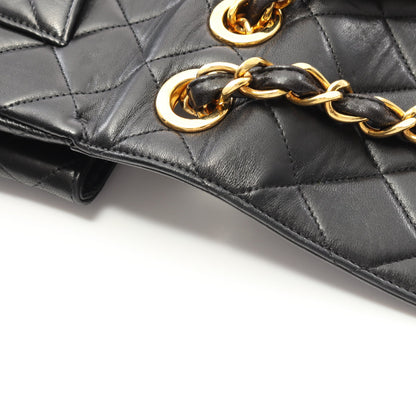 デカマトラッセ 30 シングルフラップ Wチェーンショルダーバッグ ラムスキン ブラック ゴールド金具 シャネル バッグ CHANEL