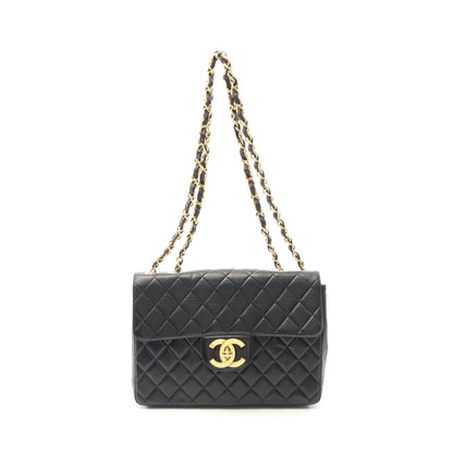 デカマトラッセ 30 シングルフラップ Wチェーンショルダーバッグ ラムスキン ブラック ゴールド金具 シャネル バッグ CHANEL