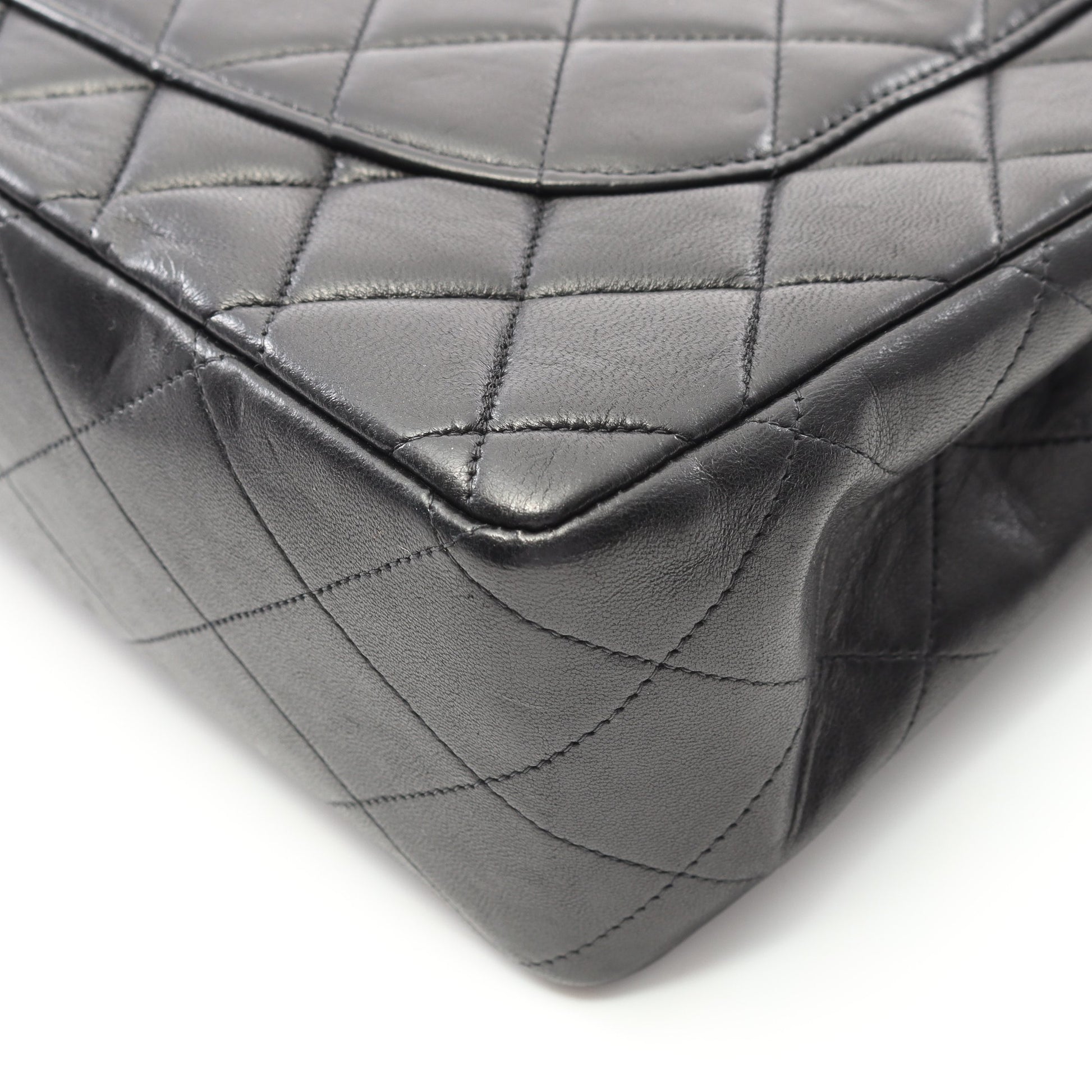 デカマトラッセ 30 シングルフラップ Wチェーンショルダーバッグ ラムスキン ブラック ゴールド金具 シャネル バッグ CHANEL