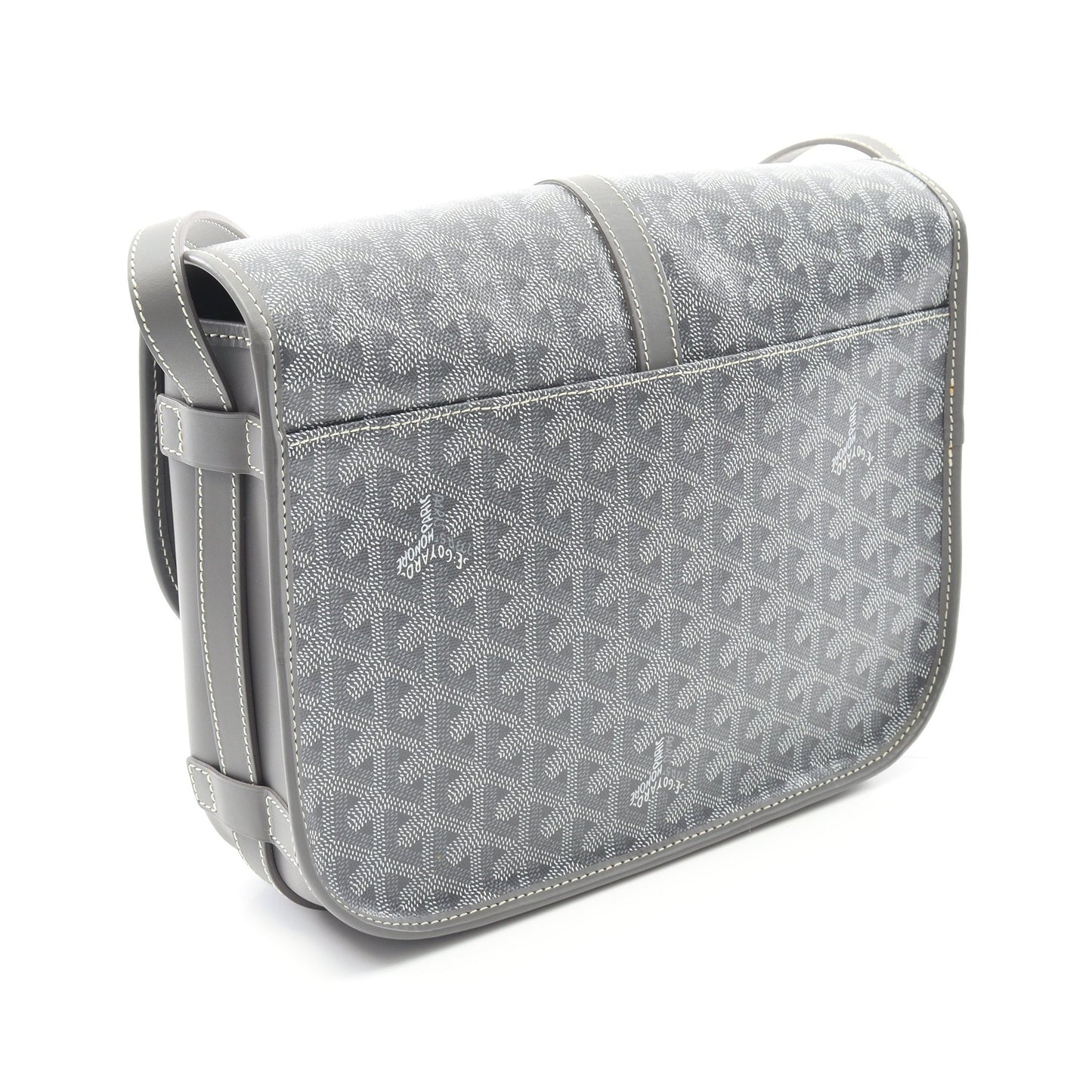 ベルヴェデーレMM ショルダーバッグ コーティングキャンバス レザー グレー ホワイト ゴヤール バッグ GOYARD