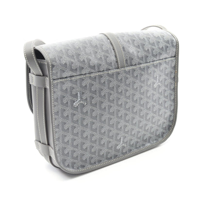 ベルヴェデーレMM ショルダーバッグ コーティングキャンバス レザー グレー ホワイト ゴヤール バッグ GOYARD