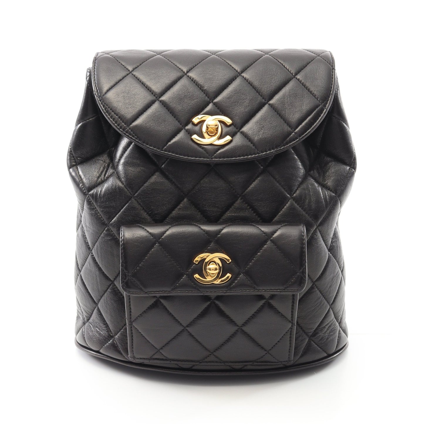 マトラッセ バックパック リュックサック ラムスキン ブラック ゴールド金具 シャネル バッグ CHANEL