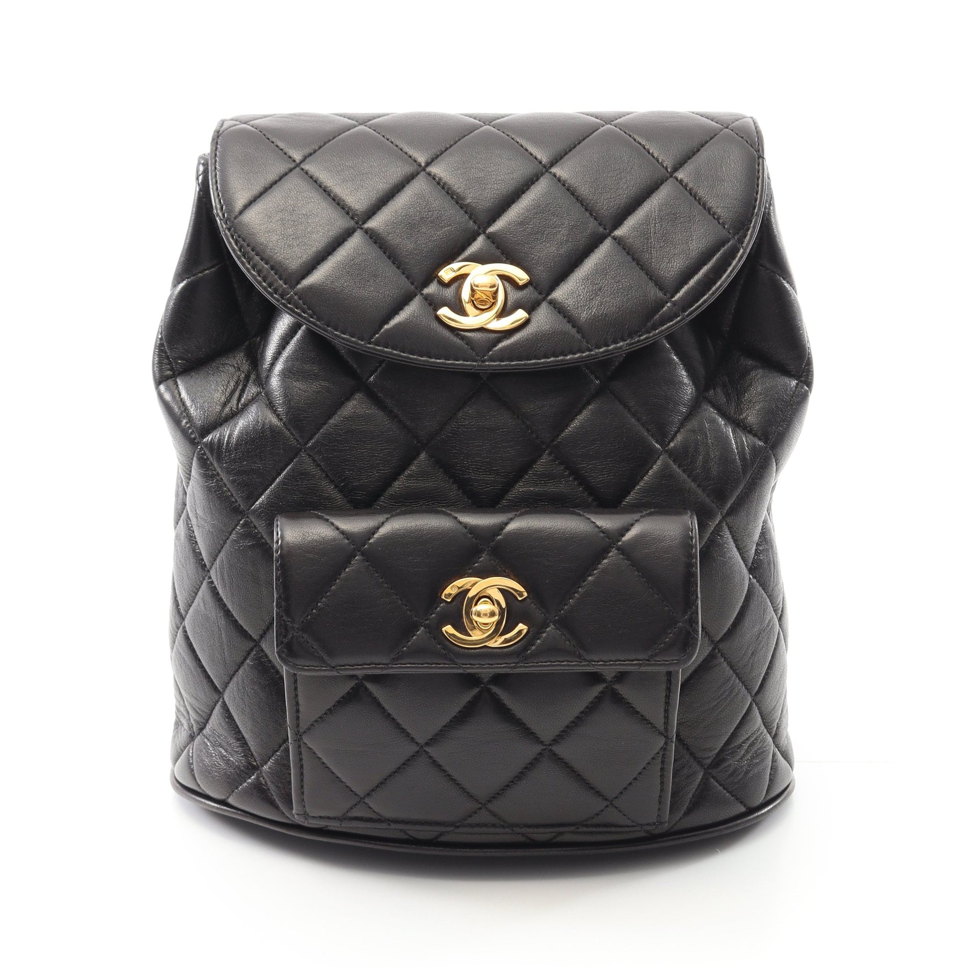 マトラッセ バックパック リュックサック ラムスキン ブラック ゴールド金具 シャネル バッグ CHANEL