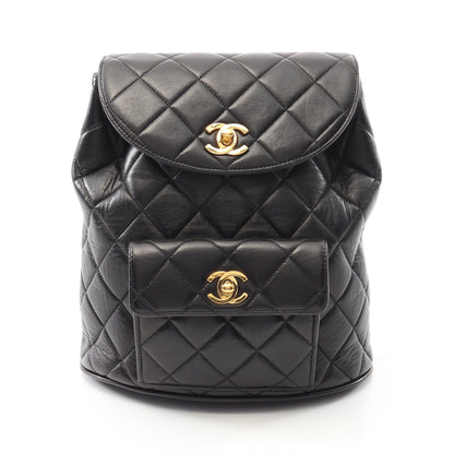 マトラッセ バックパック リュックサック ラムスキン ブラック ゴールド金具 シャネル バッグ CHANEL