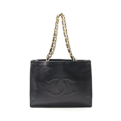 デカココマーク チェーンショルダーバッグ チェーントートバッグ レザー ブラック ゴールド金具 シャネル バッグ CHANEL