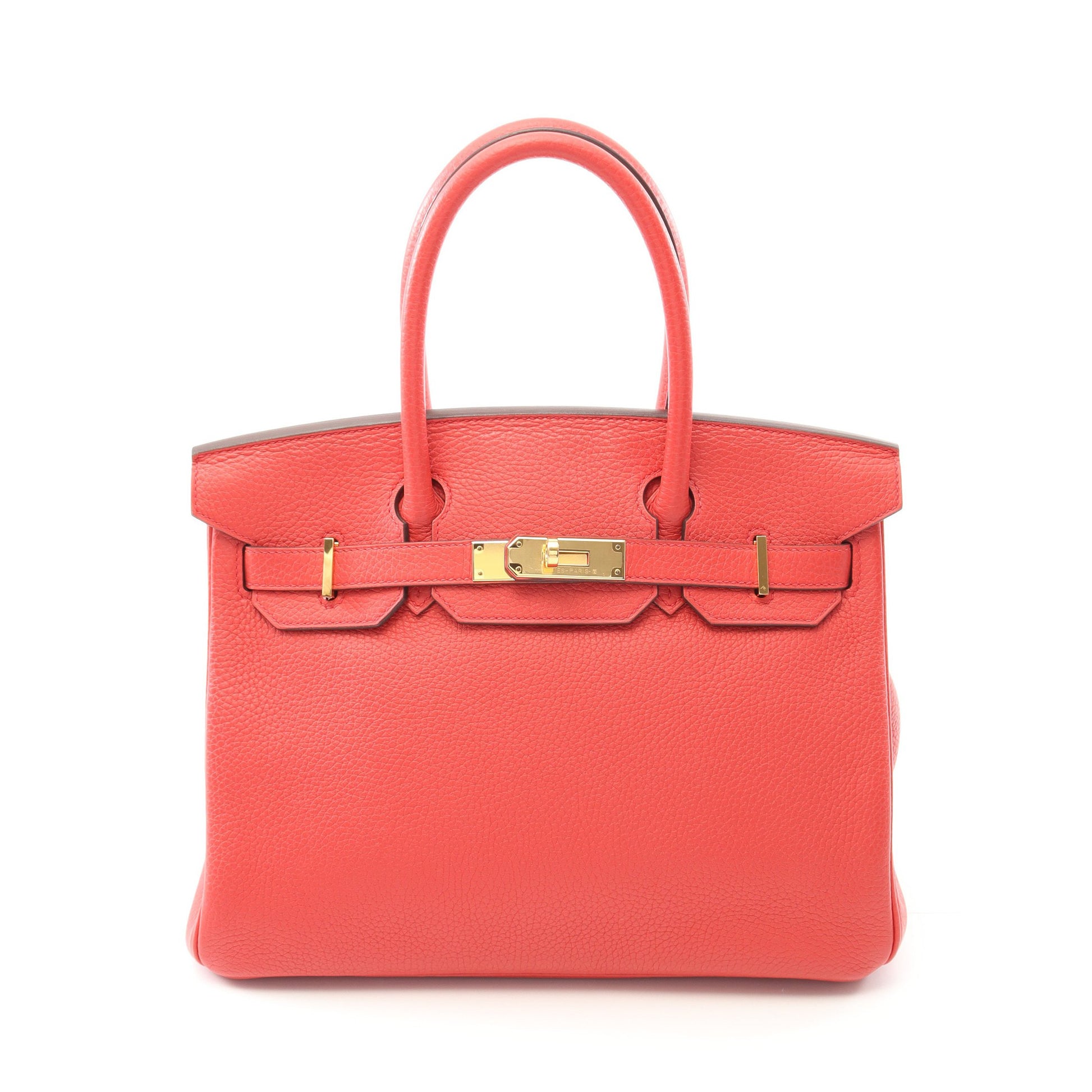 バーキン30 ルージュピヴォワンヌ ハンドバッグ トゴ ピンクレッド ゴールド金具 D刻印 エルメス バッグ HERMES