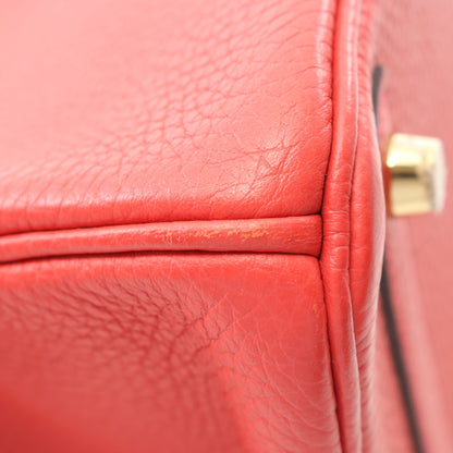 バーキン30 ルージュピヴォワンヌ ハンドバッグ トゴ ピンクレッド ゴールド金具 D刻印 エルメス バッグ HERMES