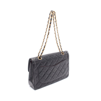 マトラッセ パリ限定 Wフラップ Wチェーンショルダーバッグ ラムスキン ブラック コンビ金具 シャネル バッグ CHANEL