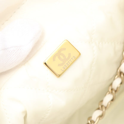 CHANEL 22 ミニ チェーンショルダーバッグ レザー ホワイト ゴールド金具 シャネル バッグ CHANEL