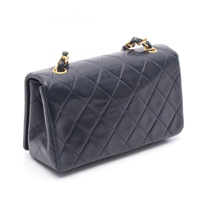 ミニマトラッセ フルフラップ チェーンショルダーバッグ ラムスキン ネイビー ゴールド金具 シャネル バッグ CHANEL