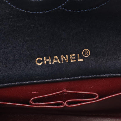 ミニマトラッセ フルフラップ チェーンショルダーバッグ ラムスキン ネイビー ゴールド金具 シャネル バッグ CHANEL