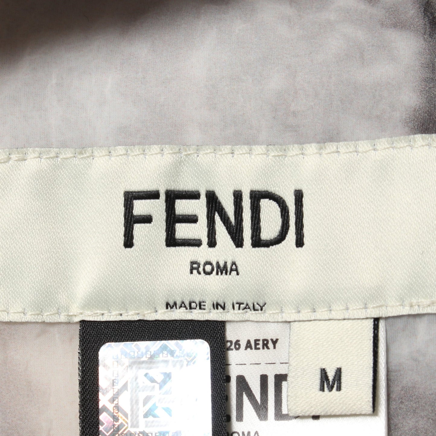 ジャケット シースルー ナイロン グレー ホワイト フード付き フェンディ アウター FENDI