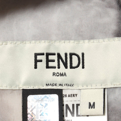 ジャケット シースルー ナイロン グレー ホワイト フード付き フェンディ アウター FENDI