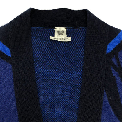 カーディガン カーディガン カシミヤ ブルー エルメス トップス HERMES