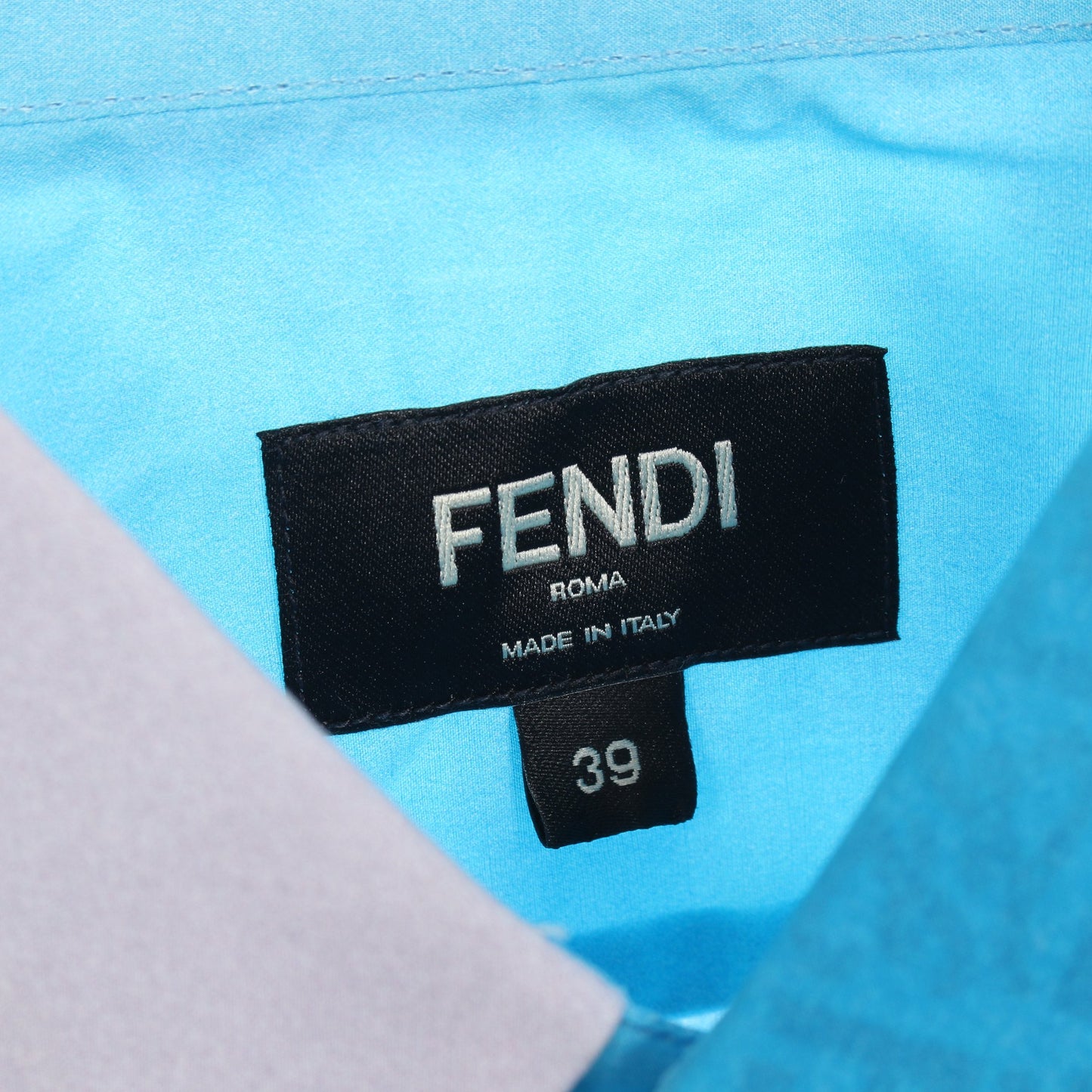 シャツ 半袖 コットン ブルー ライトパープル マルチカラー フェンディ トップス FENDI